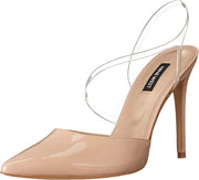 Nine West Foe Light Natural Fashion Clear Ankle Strap Pointy Toe Stiletto Pumps