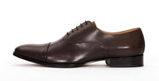 Pair Of Kings Shoes Men's Pure Nuts Brown Leather Lace Up Cap Toe Dress Shoes