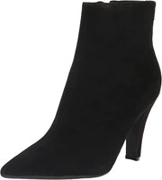 Nine West Cale9x9 Black2 Suede Kitten Heel Pointed Toe Leather Fashion Ankle Boot