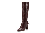Vince Camuto Phranzie Redwood Leather Pointed Toe Tall Fashion Knee High Boot