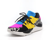 Cape Robbin Dreamland Multi Color Mix Lace Up Bright Chunky Fashion Sneakers