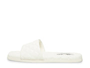 Steven by Steve Madden Yuki Classic White Quilting Flat Fashion Slip On Sandals