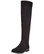 Wanted Flatland Black vegan Suede Over Knee Cuff Scrunch Slouchy Flat Boots