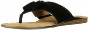 Aerosoles Women's Book of Style Flip-Flop Open Toe Flats Black Leather