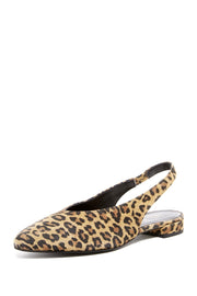 Ivy Kirzhner Prim Cheetah Leopard Print Retro Pointed Toe Slingback Flat Shoes