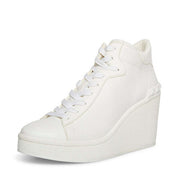 Steve Madden Brix White Rounded Closed Toe Lace Up Embellished Detail Sneaker
