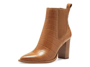 Vince Camuto Ellea Tawny Birch Pull On Pointed Toe Block Heeled Ankle Boot