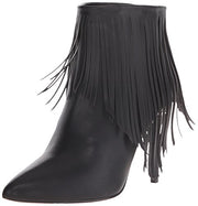 LFL by Lust For Life Shrine Boot Black Pointed toe Mid Heel Fringe Booties