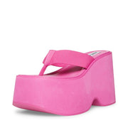 Steve Madden Gwen Pink Slip On Squared Open Toe Synthetic Platform Heeled Sandal
