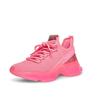 Steve Madden MAXIMA Hot Pink Lace Up Chunky Rhinestone Sneakers Boyfriend Sneaker