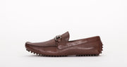 Pair Of Kings Mens Brown Leather Slip In Dress Classic Comfortable Moccasin Shoe