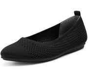 Vince Camuto Femils Black Knit Ballet Flats Flexible Fitted Comfort Shoes