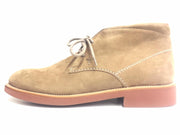 Tod's Mens Elegant Suede Boot Beige Suede Lace Up Desert Rubber Sole Boots