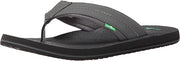 Sanuk Beer Cozy 2 Charcoal Flip-Flop Slip On Rounded Toe Casual Summer Sandals