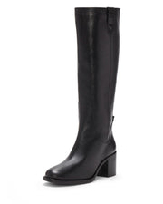 Vince Camuto Zemmy2 Black Soft Silky Leather Zipper Rounded Toe Boots Wide Calf