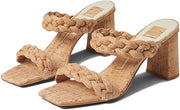 Dolce Vita Paily Cork Stella Braided Straps Squared Open Toe Heeled Sandals