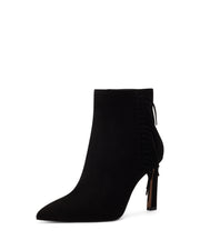 Vince Camuto Selley Black Zipper Closure Pointed Toe Ankle Heeled Boot