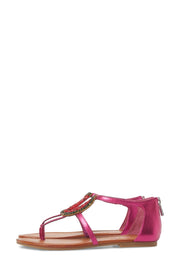 Jessica Simpson KONNIE Crystal Lux Magenta Pink Metalic Thong Sandal