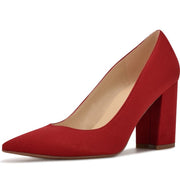 Nine West Cecilee Red Slip On Pointed Closed Toe Retro Inspired Heeled Pump
