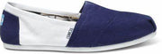 TOMS Classic TX CHRSTN BLUE WHITE Slip On Rounded Toe Sneakers