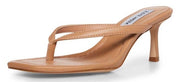 Steve Madden Azure Tan Leather Fashion Slip On Square Open Toe Heeled Sandals